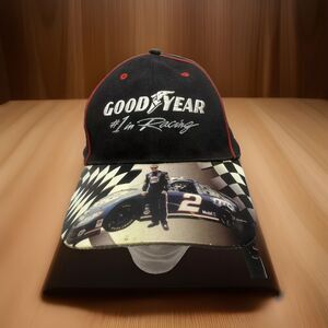 Goodyear #1 in Racing Cap NASCAR Black Adjustable Baseball Hat K-Products Vtg